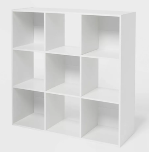 lot 51 image: 11 9-Cube Book Shelf White - Brightroom