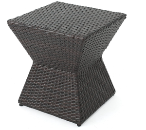 lot 111 image: Christopher Knight Home Calhoun Outdoor Wicker 16 Square Side Table