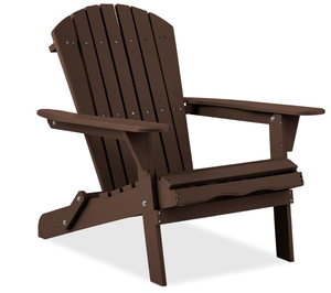 lot 113 image: LOT OF 2 Best Choice Products Folding Adirondack Chair Outdoor Wooden Accent Furniture Fire Pit Lounge Chairs
