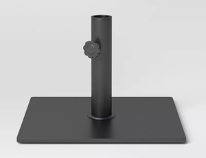 lot 117 image: 25lb Steel Square Outdoor Patio Market Table Umbrella Base Black - Room Essentials