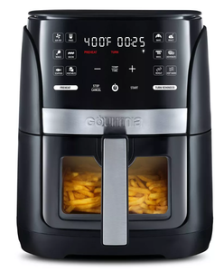 lot 206 image: Gourmia 6-Qt Digital Window Air Fryer with 12 Presets & Guided Cooking Black Stainless Steel