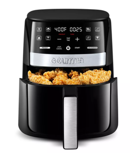lot 220 image: Gourmia 3qt Digital Window Air Fryer with 8 Presets & Guided Cooking 1200W