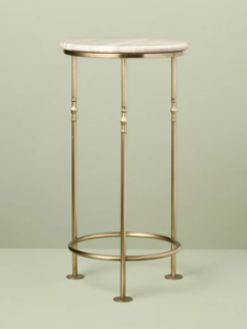 lot 319 image: 20x10 Brass Plant Stand Antique Brass and Stone - Hearth & Hand