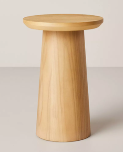 lot 320 image: Wooden Round Pedestal Accent Drink Table - Hearth & Hand