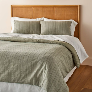 lot 321 image: 3PCS FullQueen Washed Loop Stripe Comforter Bedding Set - Hearth & Hand