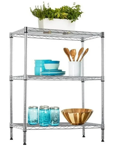 lot 326 image: BestOffice Chrome 3 Shelves Wire Shelving