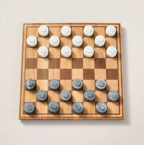 lot 332 image: Hearth & Hand with Magnolia Wood Marble Checkers Board Game