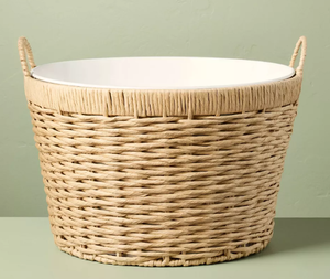 lot 336 image: 23L Woven Wrapped Metal Beverage Tub - Hearth & Hand
