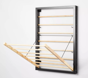 lot 433 image: Wall Mounted Drying Rack Black - Brightroom Steel Pull Down Clothes Dryer