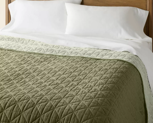 lot 270 image: Reversible Lightweight Quilt Tonal Green - Hearth & Hand