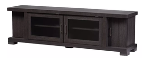 lot 272 image: Viveka Wood Cabinet with 2 Glass Doors and 2 Doors TV Stand for TVs up to 75 Dark Brown