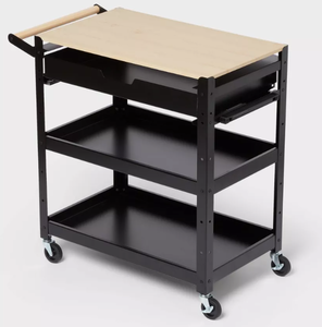 lot 346 image: 3 Tier Metal Rolling Service Cart - Brightroom