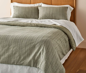 lot 362 image: 3pc Washed Loop Stripe Comforter Bedding Set - Hearth & Hand