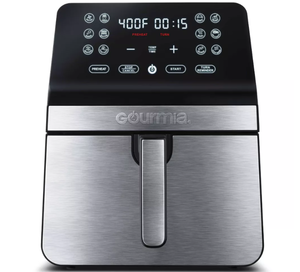 lot 368 image: Gourmia 8qt Digital Air Fryer, with 12 One-Touch Functions & Guided Cooking - Stainless Steel Kitchen Appliance