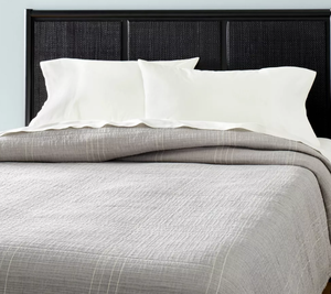 lot 382 image: FullQueen Microstripe Matelass Coverlet Jet Gray - Hearth & Hand