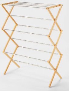 lot 444 image: Rubber Wood and Stainless Steel Drying Rack - Brightroom