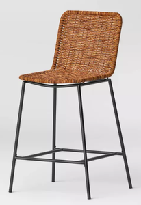lot 445 image: Wasson Woven Metal Leg Counter Height Barstool Tan - Threshold