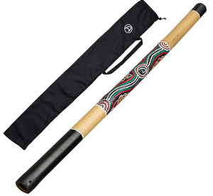 lot 465 image: DIDGERIDOO PAINTED bamboo didgeridoo including nylon bag for didgeridoo