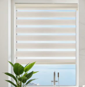 lot 477 image: Zebra Shades - White, 46 x 72 in