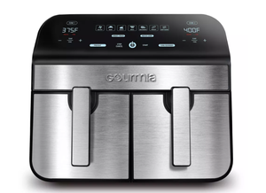 lot 23 image: Gourmia 10-Qt. Dual Basket Digital Air Fryer