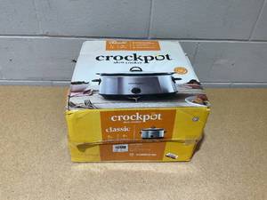 lot 209 image: Crock-Pot 7qt Manual Slow Cooker - Stainless Steel Original Slow Cooker, Removable Stoneware, Stay-Cool Handles, 270W