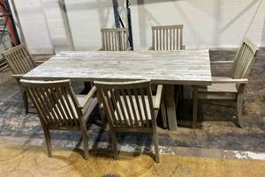lot 8 image: 7PCS Costco Outdoor Patio Chairs and Table Set w Cushions