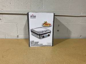 lot 311 image: All-Clad Electric Stainless Steel Waffle Maker 4 slice, Digital screen and audible beep alert 7 Browning Levels