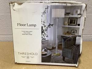 lot 155 image: Faux Marble Stick Floor Lamp - Threshold