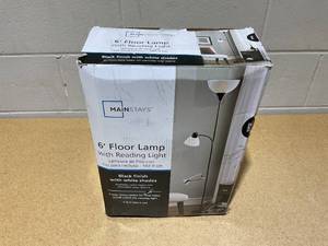 lot 258 image: Mainstays 72 Black Combo Floor Lamp With Reading Lamp
