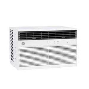 lot 4 image: GE 12,000 BTU 115-Volt Smart Window Air Conditioner with Remote in White  Customer Returns See Pictures