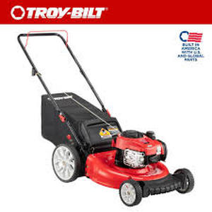 lot 9 image: Troy-Bilt 21in. 140cc Briggs & Stratton Gas Push Lawn Mower with Rear bag and Mulching Kit Included   Customer Returns See Pictures