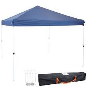lot 14 image: 12 ft. x 12 ft. Blue Standard Pop-Up Canopy with Carry Bag by Sunnydaze     Customer Returns See Pictures