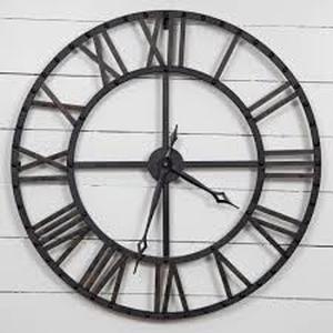lot 15 image: Pinnacle Farmhouse Oversized Metal Cut Out Wall Clock, Black, 34 x 34    Customer Returns See Pictures