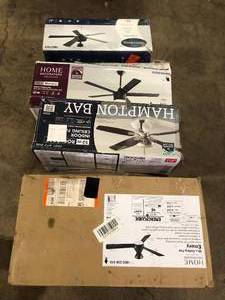 lot 49 image: Lot of Assorted Ceiling Fan Lighting Various Models and Conditions Customer Returns See Pictures