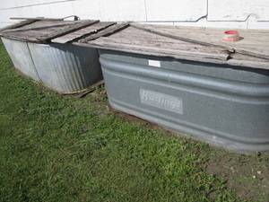 lot 34 image: Pair of Hastings metal water trough...