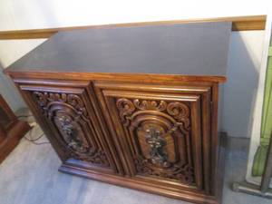 lot 2 image: Vintage Wood 2-door Buffet Console ...