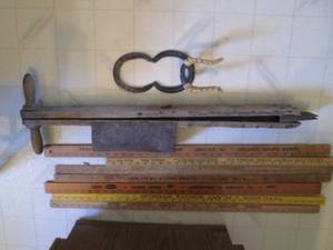 lot 60 image: Antique wood manually operated plan...