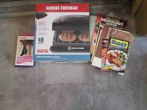 lot 95 image: George Foreman grill, cookbooks and...