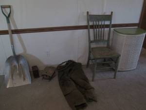 lot 124 image: Vintage wood High-back dining chair...