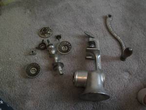 lot 133 image: Vintage metal food chopper inside V...