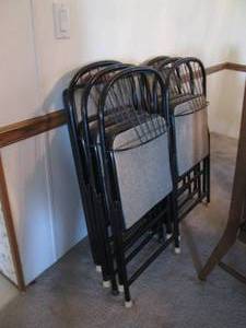 lot 176 image: Vintage metal frame vinyl coated ca...
