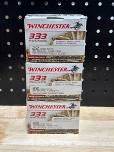 lot 3 image: Winchester .22 Long Rifle Ammo 999 Rounds