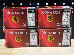 lot 10 image: Monarch .308 Win Full Metal Jacket Ammo 80 Rounds