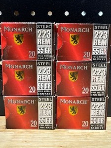 lot 27 image: Monarch .223 Rem Full Metal Jacket Ammo 120 Rounds