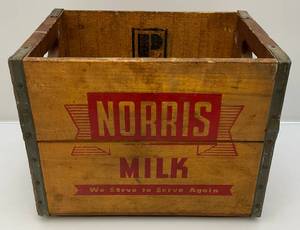 lot 20 image: Antique NORRIS Milk Wood Crate