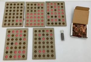 lot 36 image: Misc. Vintage Pennies Some In Holders