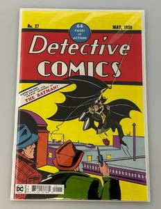 lot 58 image: 2022 Detective Comics #27 Facsimile Edition DC Comics 1939 Reprint 1st Edition Batman (Bagged & Carded)
