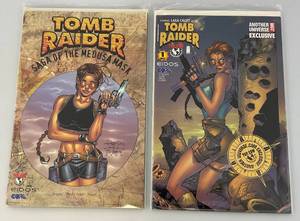 lot 72 image: TOMB RAIDER Saga Of The Medusa Mask Graphic Novel & TOMB RAIDER #1 Foil Edition Comic (Both Bagged & Carded)