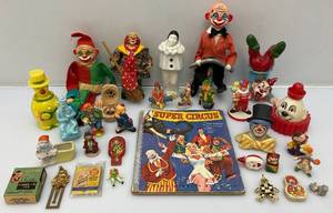 lot 99 image: Misc. Vintage Clown Toys &  Collectibles