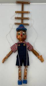 lot 100 image: Handmade 18 Wood Pinocchio Puppet (VERY VERY COOL)